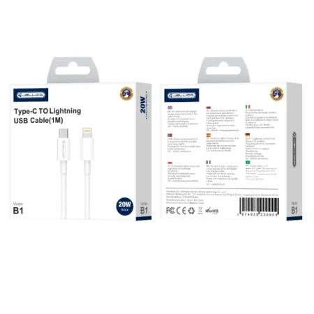 Cablu date B1 Type-C - Lightning / White