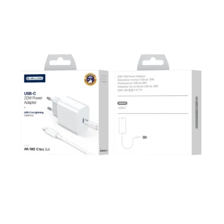 Incarcator retea AK-180 PD20W cu C - C / Alb
